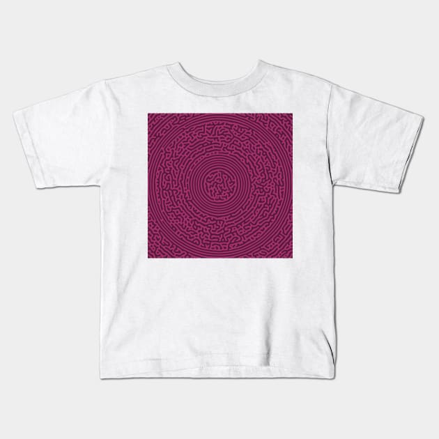 Circular Turing Pattern (Purple Pink) Kids T-Shirt by John Uttley